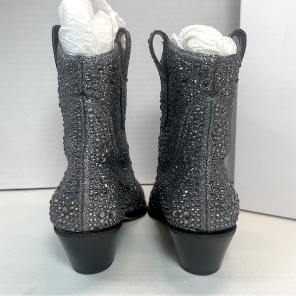 BNIB FIRST QUALITY Jessica Simpson Pewter Tamira 2 Rhinestone Ankle Boots 5.5M - Picture 4 of 15